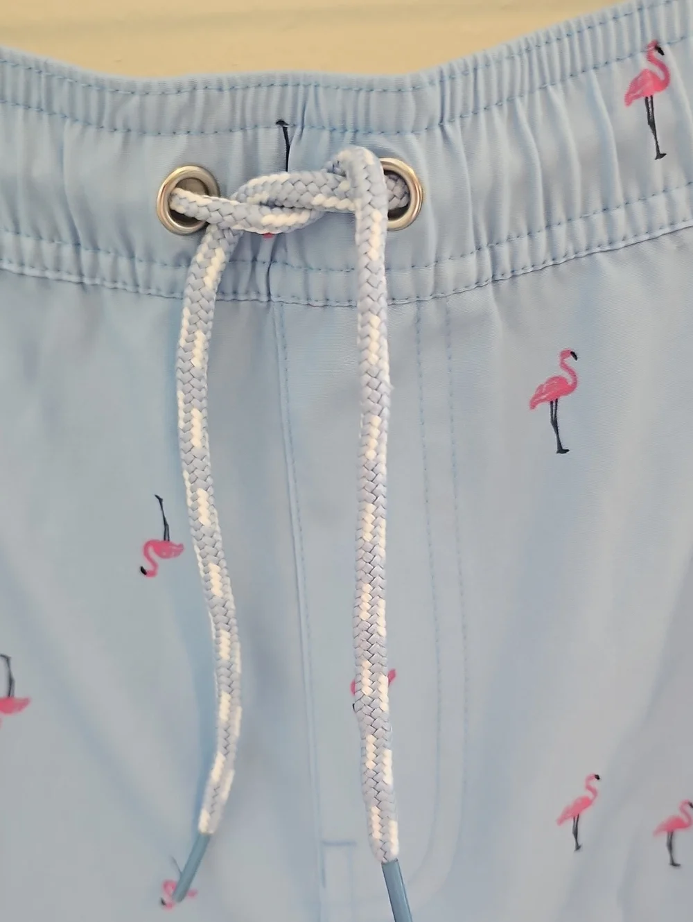 Light Blue Flamingo Print Men’s Shorts Coconut Connection Size XL